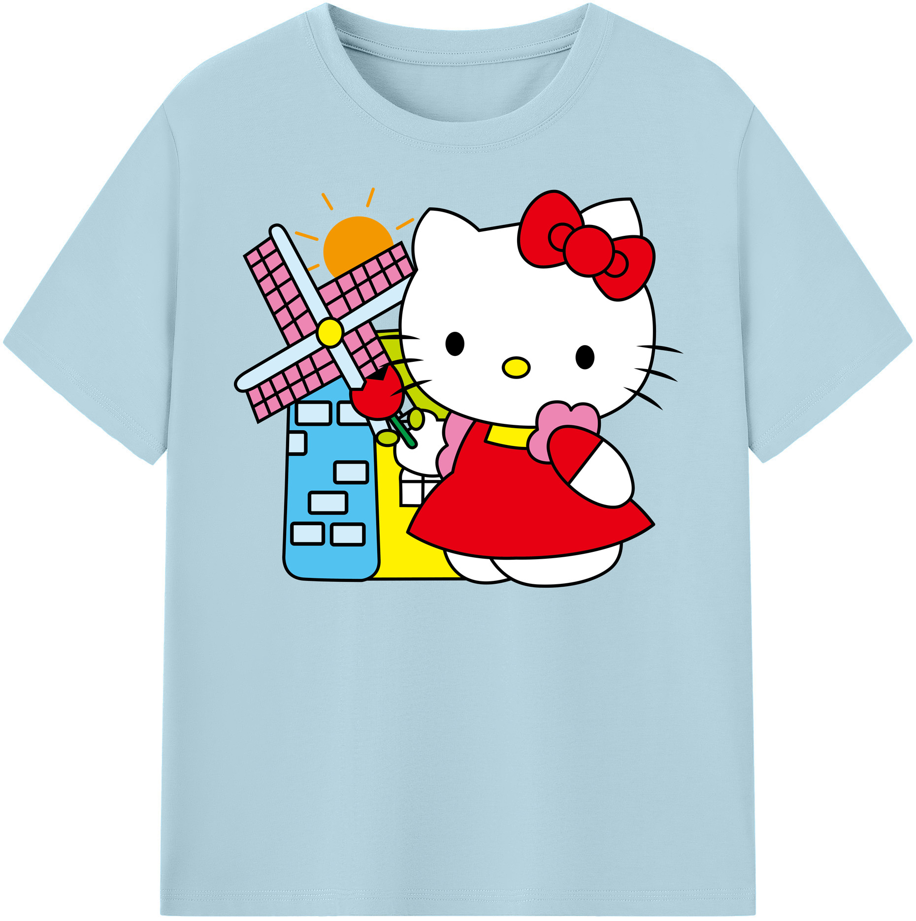 （画像用） Hello Kitty ハローキティ 綿100％半袖Tシャツ（フロントプリント）